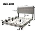 thumbnail image 5 of BEIGE QUEEN SIZE ADJUSTABLE LINEN FABRIC UPHOLSTERED BED FRAME VINTAGE COLLECTION COLOR FITS ANY ROOM, 5 of 10