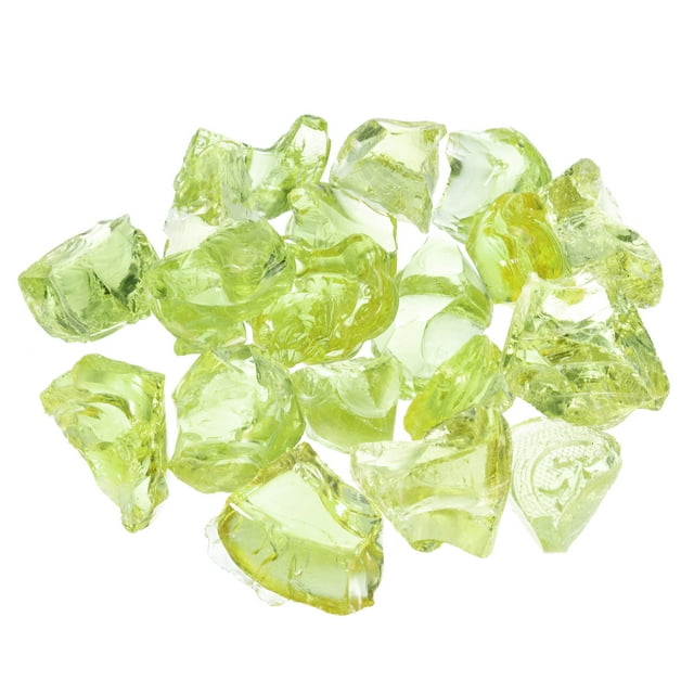 Fire Glass for Fire Pit, 2-3mm(1/9") High Luster Natural Glass Rocks, Light Yellow