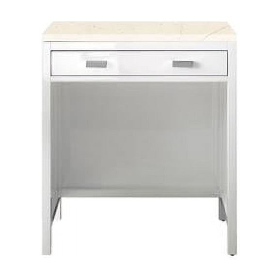 James Martin Vanities E444-CU30-GW-3EMR 30 in. Addison Free-standing Countertop Unit with 3 cm Eternal Marfil Top Glossy White