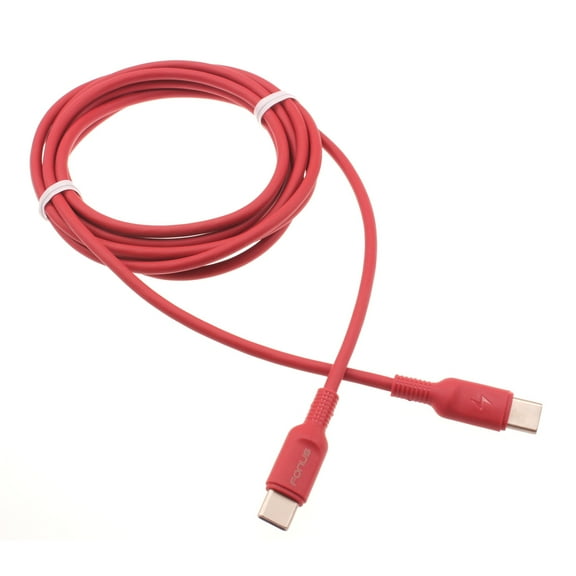 Red 6ft Long Cable for Nokia C200/C100 Phone - USB-C to Type-C PD Fast Charger Cord Power Wire Sync M4D for Nokia C200/C100 Models