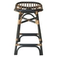 thumbnail image 4 of Pemberly Row Modern 24" Rattan Saddle Seat Counter Stool in Black, 4 of 6