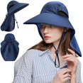 thumbnail image 1 of Sombrero para el Sol Anti UV Sombrero para Senderismo con protección para el Cuello Sombrero de Pescador de ala Ancha Plegable Ajustable Malla Transpirable Hombres Mujeres, Azul Sincero Electrónica, 1 of 5