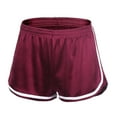 thumbnail image 4 of KALE Running Shorts for Women satin smooth high waist slim white edge Home Womens Short Wine, 4 of 9
