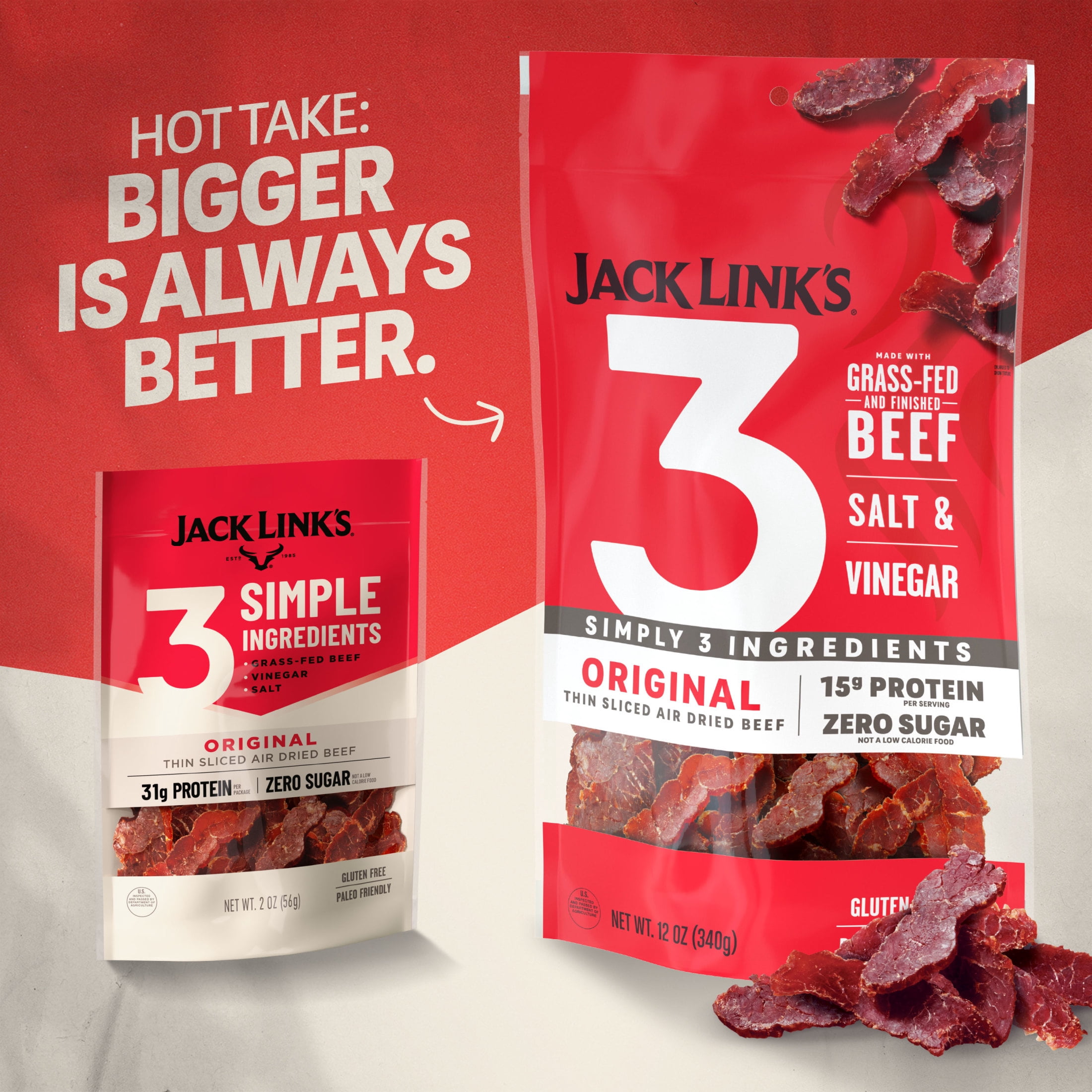 Jack Link’s Air Dried Steak Slices, 2oz Original