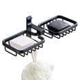 thumbnail image 2 of Punch-free Double-layer Soap Box Soap Student Student Double-layer Self Drain Rack Soap Dish Storage Rack for Home Dorm Student, 2 of 9