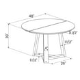thumbnail image 5 of Grain Wood Furniture Cascais 48" Round Table with Japandi Base, Solid Wood with a Blonde Oak Finish, 5 of 6
