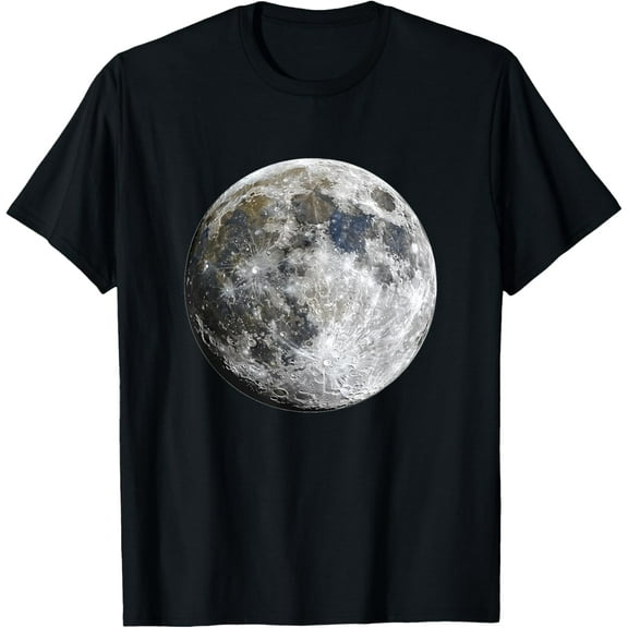 Full Moon Space Science T-ShirtMen and women, Black T-shirt, size: Extra large S-4XL