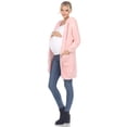 thumbnail image 2 of White Mark Women's Maternity Star Print Hooded Open Front Sherpa Coat, 2 of 6