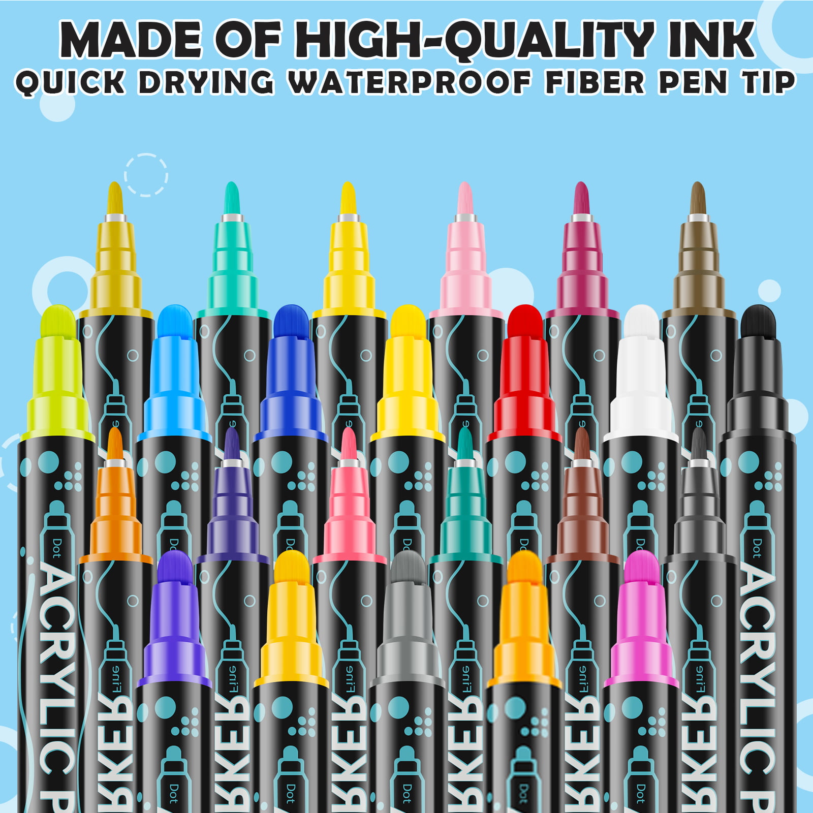  Artouch Acrylic Paint Pens - 24 PCS Dual Tip Acrylic