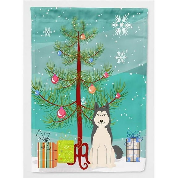 Carolines Treasures BB4150GF Merry Christmas Tree West Siberian Laika Spitz Flag Garden Size