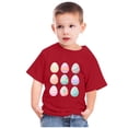 thumbnail image 4 of EGNMCR Blouses à Manches Courtes Col Rond & Chemises Enfants Garçons Filles Mode Pâques Œufs de Pâques Imprimé Col Rond Imprimé Haut à Manches Courtes Fille Blouse, 4 of 4