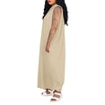 thumbnail image 2 of Jalioing Women's Sweatshirt Dress Oversized Sleeveless Hooded Maxi Dresses Solid Casual Hoodie Dress with Pocket, 2 of 6