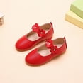 thumbnail image 4 of Virmaxy Toddler Baby Girls Dress Shoes PU Leather Mary Jane Shoes Beautiful Flower Decorative Shoes Anti Skid College Style Princess Flat Shoes Summer Outdoor Casual Shoes Red 1.5, 4 of 9