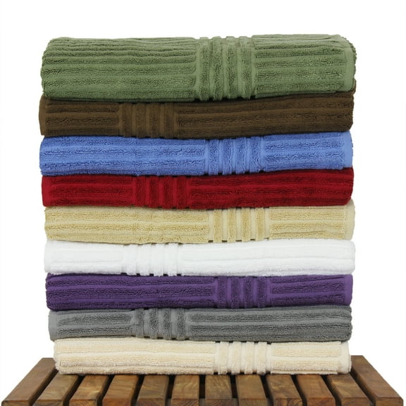 BC BARE COTTON Luxury Hotel & Spa Towel Turkish Cotton Bath Towels - Mix Color - Stripe - Set of 4