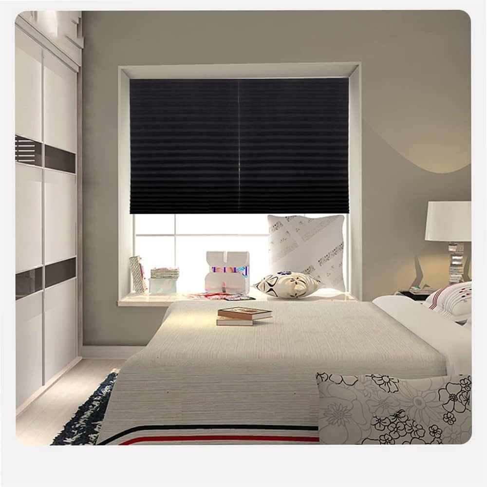 NOGIS 2 Pack Temporary Light Filtering Paper Shades for Windows,Paper Pleated Blinds with Adhesive,No Tools No Drilling Free Cut Size Temporary Room Darkening Shades (35.4*59inch)