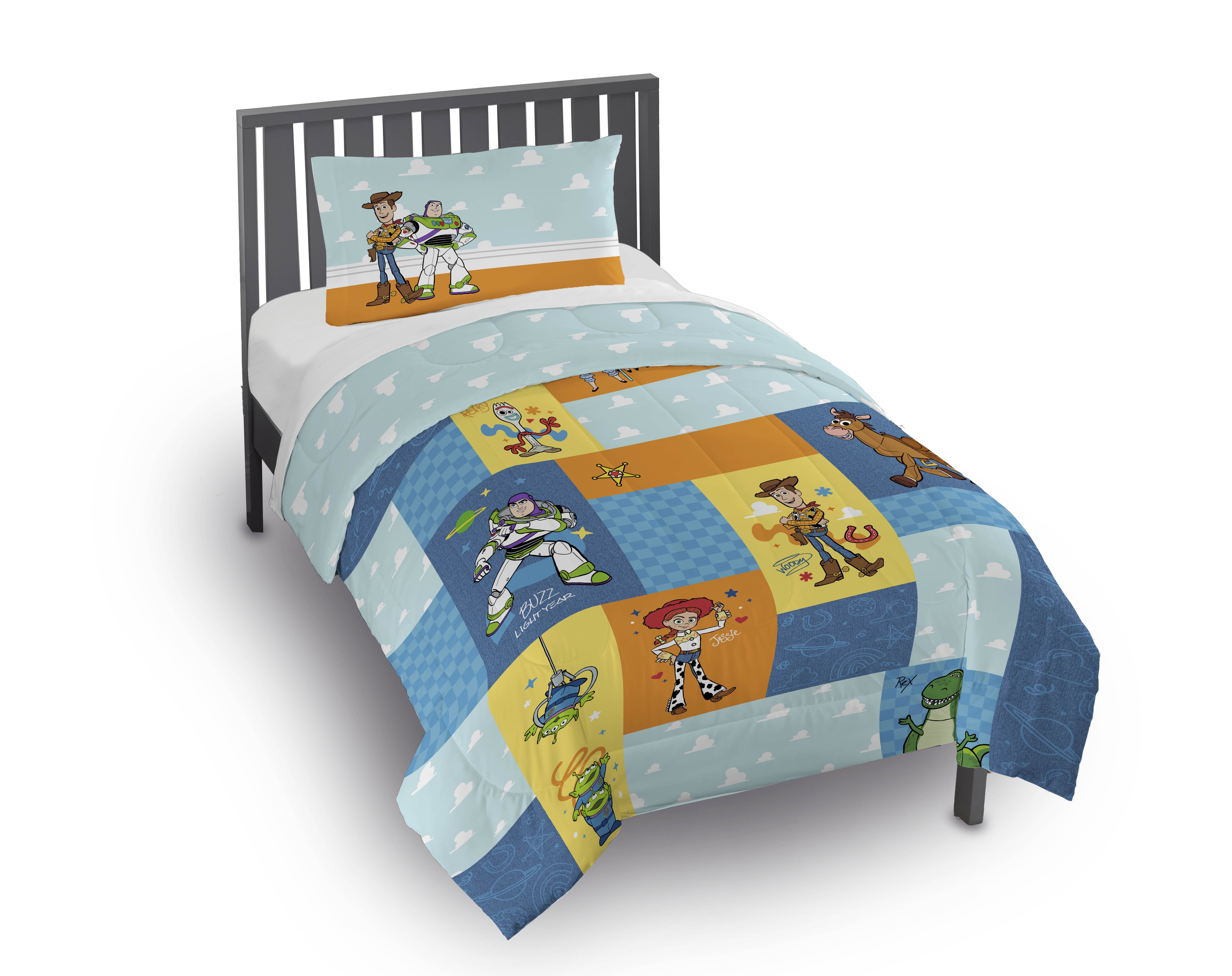Dora Kids 2 Piece Blue Pink Floral Reversible Comforter and