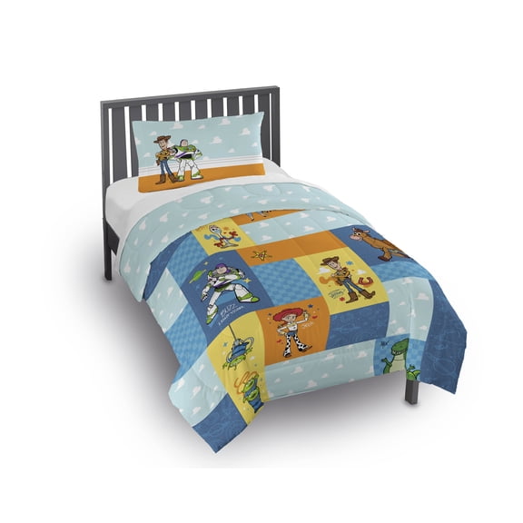 Toy Story Patchwork 2-Piece Kids Reversible Comforter and Pillowcase Set, Multicolor, Twin/Full