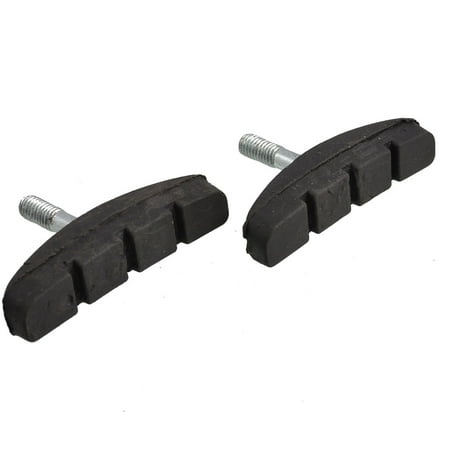 2 Pcs Durable Rubber V-Brake Bike Brake Pads Replacement for Mountain Bicycle Silver Tone