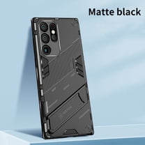 Compatible for Samsung Galaxy S21 FE Heavy Duty Case with Hidden Bracket Magnetic Car Mount Holder, Hybrid Rugged PC   Soft TPU Shockproof Anti-Scratches Cover Support Wireless Charging, Black