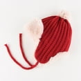 thumbnail image 3 of Moocorvic Winter Knit Beanie Hat with Ear Flaps, Soft Warm Fleece Lined Hat for Women, Valentine's Day Gift,Red, 3 of 6