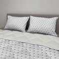 thumbnail image 2 of Geometric Comforter & Sham Bedding Set, Monochrome Contemporary Graphic with Triangles Grid Print, 3 pcs Duvet Set Microfiber Filling Quilt, 5 Sizes, Charcoal Grey Coconut, by Ambesonne, 2 of 4