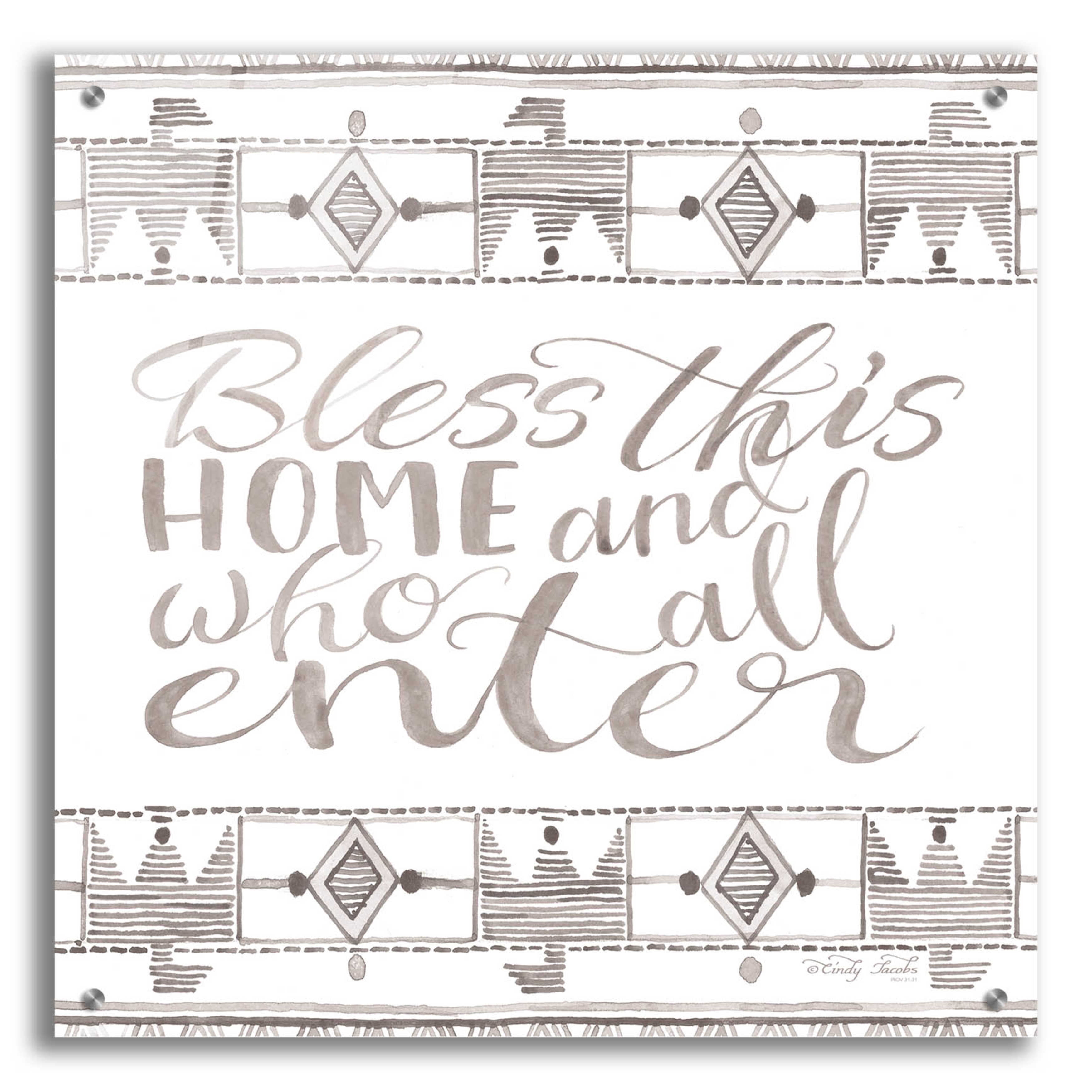 Epic Art 'Bless This Home' by Cindy Jacobs, Acrylic Glass Wall Art, 24 ...