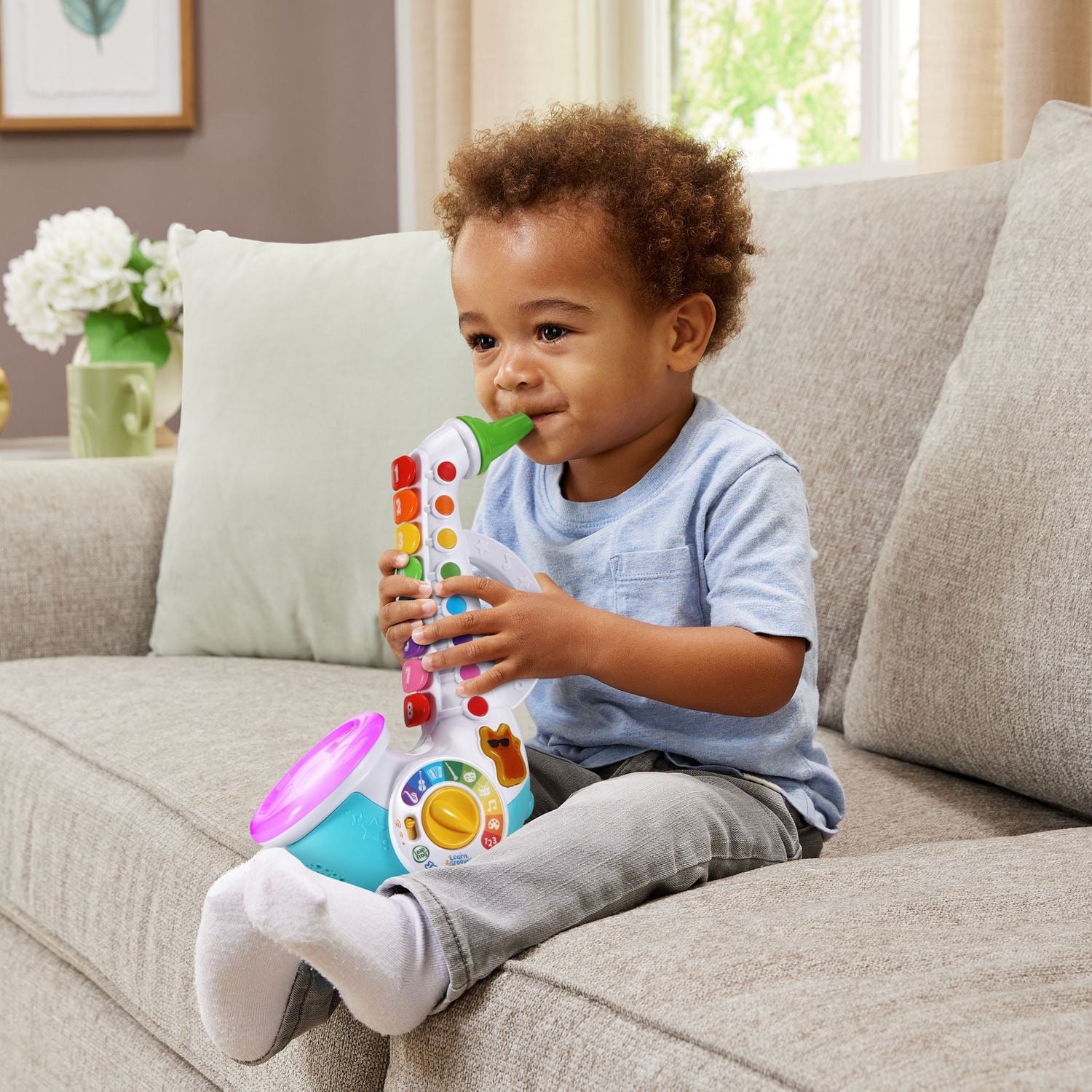 LeapFrog Learn & Groove Jazzy Saxophone - Saxophone Toy for Kids- French Version, 18+ Months