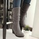 thumbnail image 5 of Zapatos de mujer, Color sólido, moda informal, gamuza, cremallera superior, tacones de cuña, cálido invierno, botas de vaquero resistentes al desgaste Wmkox8yii sa3354, 5 of 7