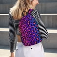 thumbnail image 2 of Easygd Leopard Neon Rainbow Gradient Canvas Backpack: Stylish, Lightweight, and Versatile with Large Capacity and Adjustable Straps –, 2 of 7