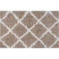 thumbnail image 3 of Contemporary 2x3 Area Rug Shag Thick (2' x 3') Diamond Tan, White Indoor Scatter Easy to Clean, 3 of 9