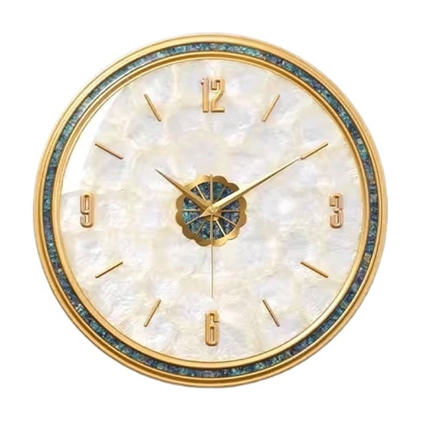 Reloj, reloj de pared for sala de estar, reloj de pared de lujo de latón, reloj de pared circular, adecuado for hoteles, restaurantes, oficinas.