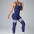 thumbnail image 5 of JGGSPWM Women Yoga Jumpsuits Ribbed Halter Neck Backless One-piece Shapewear Sleeveless Gym Push Up Workout Fitness Tracksuit Blue S, 5 of 5