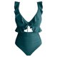 thumbnail image 4 of Trajes de Baño de Corte Alto para Mujeres de Color Sólido con Cojín de Pecho, sin Soporte de Acero Traje de Baño Dividido con Cordón Suelto, Cintura Alta, 4 of 7