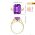 thumbnail image 4 of ANGARA Natural Twist Shank Emerald Cut 6.5 ct Amethyst Statement Ring in 14K Yellow Gold for Women (Size-14x10mm) | February Birthstone, Anniversary, Jewelry Gift for Women | Natural Amethyst Ring, 4 of 8