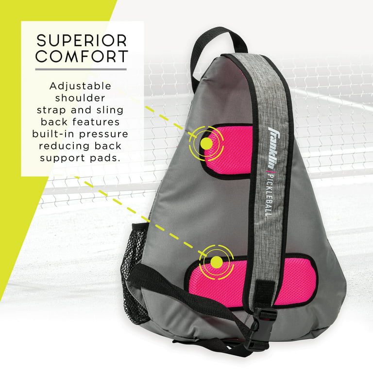 Pickleball-X Elite Performance Sling Bag - Official Bag of the US OPEN  (Gray/Pink) 