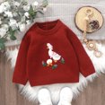 thumbnail image 5 of Glisme Knit Sweater For Girls Thermal Crewneck Long Sleeve Pullover For Infant Toddler Comfort Top Clothes Brick Red , 6-9 Months, 5 of 9