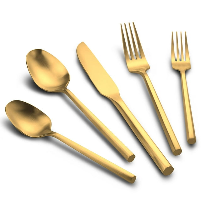 Juego de cubiertos Kelenfer Matte Gold Silverware 40 piezas