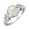 thumbnail image 2 of 925 Sterling Silver 8X6 MM Oval Shape Pearl Women Valentines Day Gifts Ring, 2 of 4