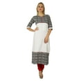 thumbnail image 4 of Bimba Women Indian Tunic 3/4 Sleeve Rayon custom Kurta Kurti Casual Summer Top, 4 of 5