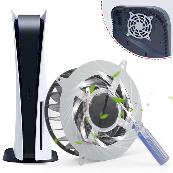 Internal Cooling Fan Replacement for PlayStation 5 PS5 23 Blades Fan 17 Blades Fan Cooler PS5 CPU Cooling Fan with T8 Screwdriver