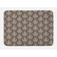 thumbnail image 1 of Damask Bath Mat, Wildflowers with Symmetric Leaves Vintage Arrangement Curls and Swirls Design, Non-Slip Plush Mat Bathroom Kitchen Laundry Room Decor, 29.5 X 17.5 Inches, Dark Brown Cream, Ambesonne, 1 of 2