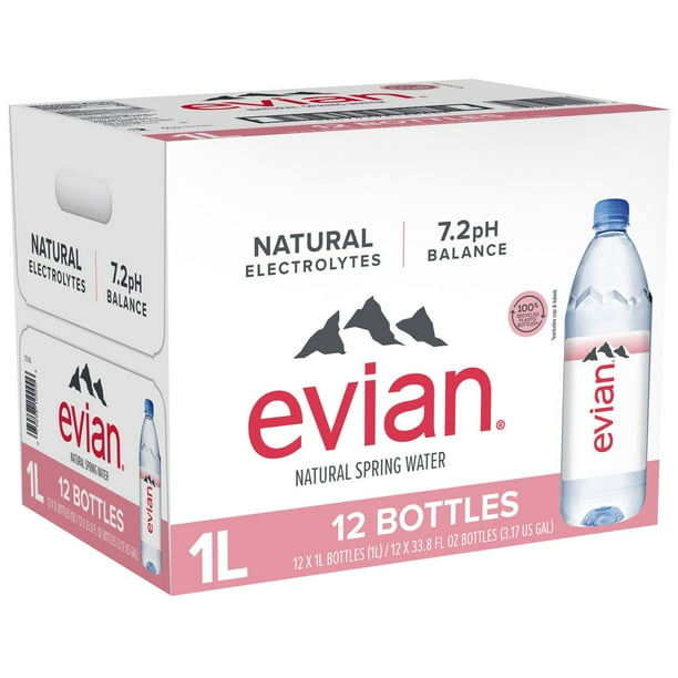 evian Natural Spring Bottled Water 12