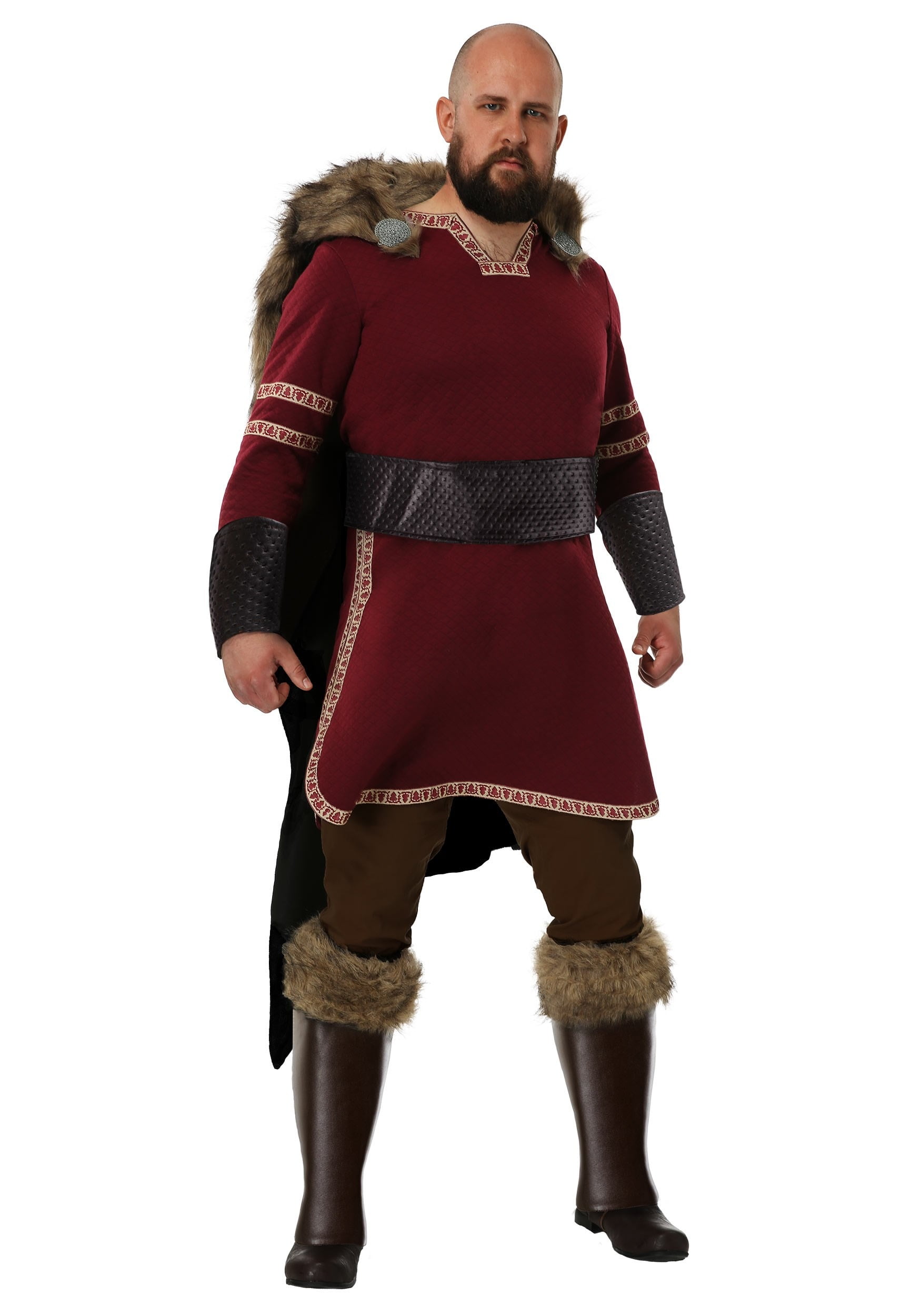 Rund ned Barn Begrænse Mens Plus Size Burgundy Viking - Walmart.com