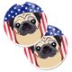 thumbnail image 1 of ""Caroline'S Treasures Juego De 2 Posavasos Con Bandera Estadounidense Y Pug Cervatillo Bb2192Carc 2,56 Multicolor"", 1 of 1