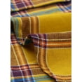 thumbnail image 6 of INSPIRE CHIC Women's Point Collar Short Cap Sleeves Plaids Button Down Shirt L Yellow, 6 of 8