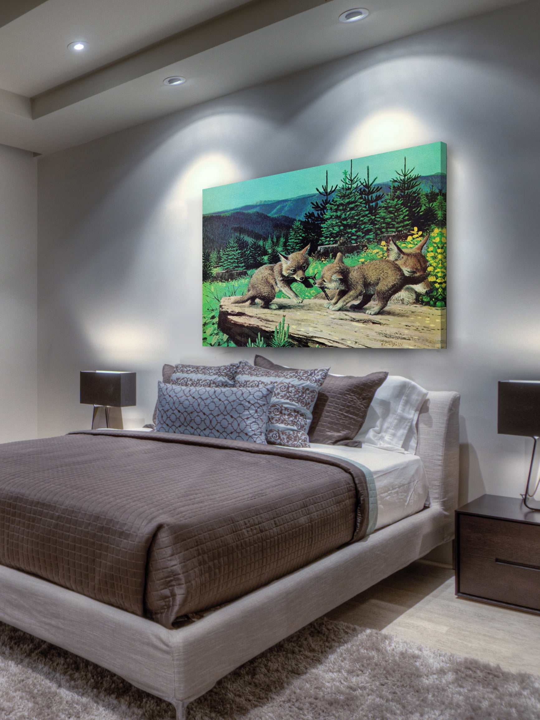 "Cubs at Play" Painting Print on Wrapped Canvas