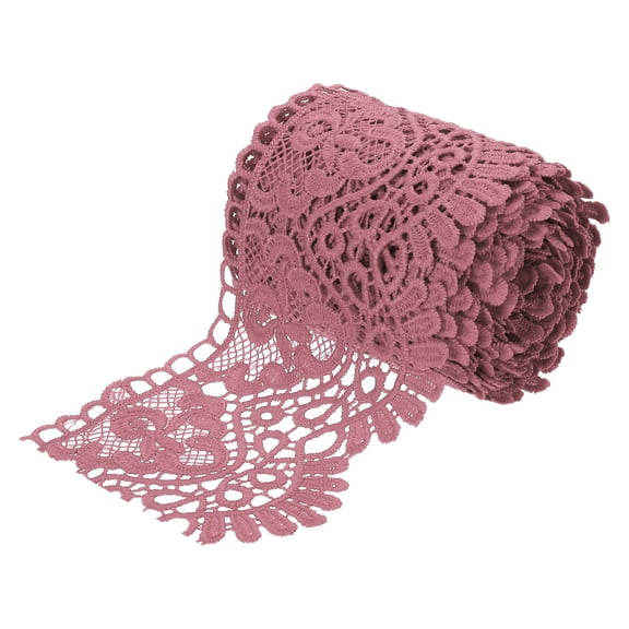 4 Inch Wide 5 Yard Lace Ribbon Floral Pattern Rose Red Lace Trim Ribbon for Sewing Making DIY Crafts Gift Wrapping Wedding Decor