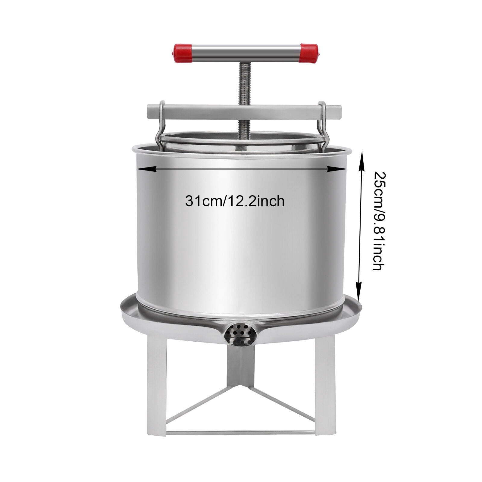 12.6L Manual Bee Honey Press Extractor Vegetable/Fruit Juicer Stainless Steel