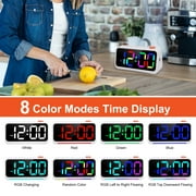 XREXS Super Loud Alarm Clock for Bedroom, Heavy Sleepers Adults, 3 Alarm Types, RGB Dynamic Color Changing, Bedside Digital Clock for Teens & Kids, with Snooze, LED Atmosphere Light, USB Charger