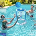 thumbnail image 5 of Aro de baloncesto flotante para piscina, aro de baloncesto para piscina para niños al aire libre, aro de baloncesto para piscina con 2 pelotas y bomba, juegos de piscina, 5 of 5